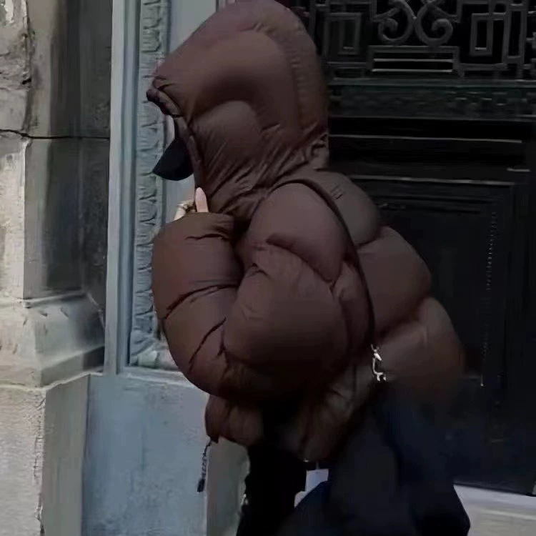 Элитный пуховик, демисезонная короткая худи, Oversize