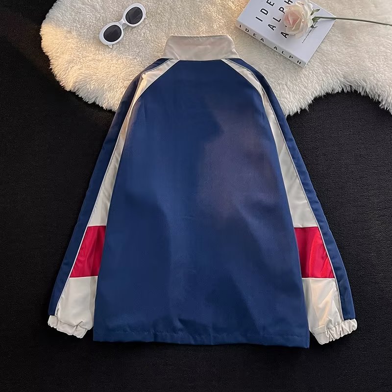 Tendencia moda juvenil popular primavera y otoño ins chaqueta estándar de manga larga nuevo cuello de béisbol a juego de colores moda ropa exterior para hombres