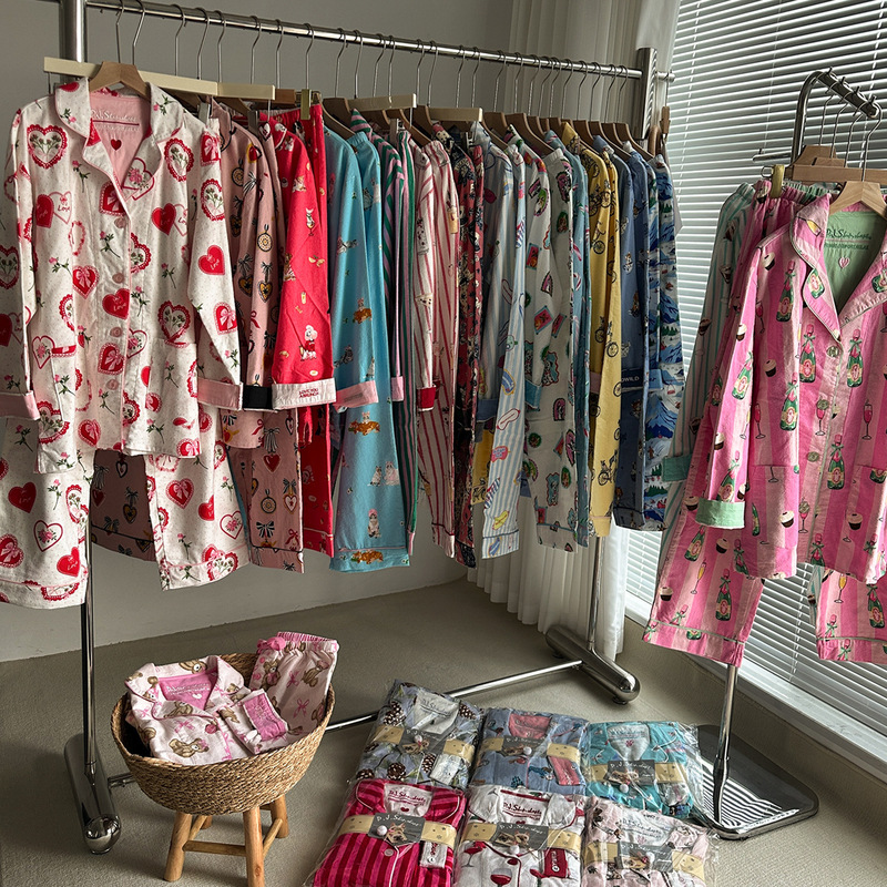 Highly Recommended~ Exported Light Luxury Pajamas, Spring and Autumn Brushed Cotton Pajamas for Women, Long-Sleeve Long-Pants Loungewear Pajama Set Highly Recommended~ Exported Light Luxury Pajamas, Spring and Autumn Brushed Cotton Pajamas for Women, Long-Sleeve Long-Pants Loungewear Pajama Set
