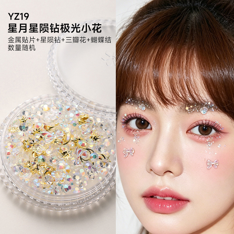 Decoraciones faciales maquillaje de ojos de novia maquillaje de escenario para niños pegatinas especiales cara lentejuelas lágrima diamante mariposa perla al por mayor