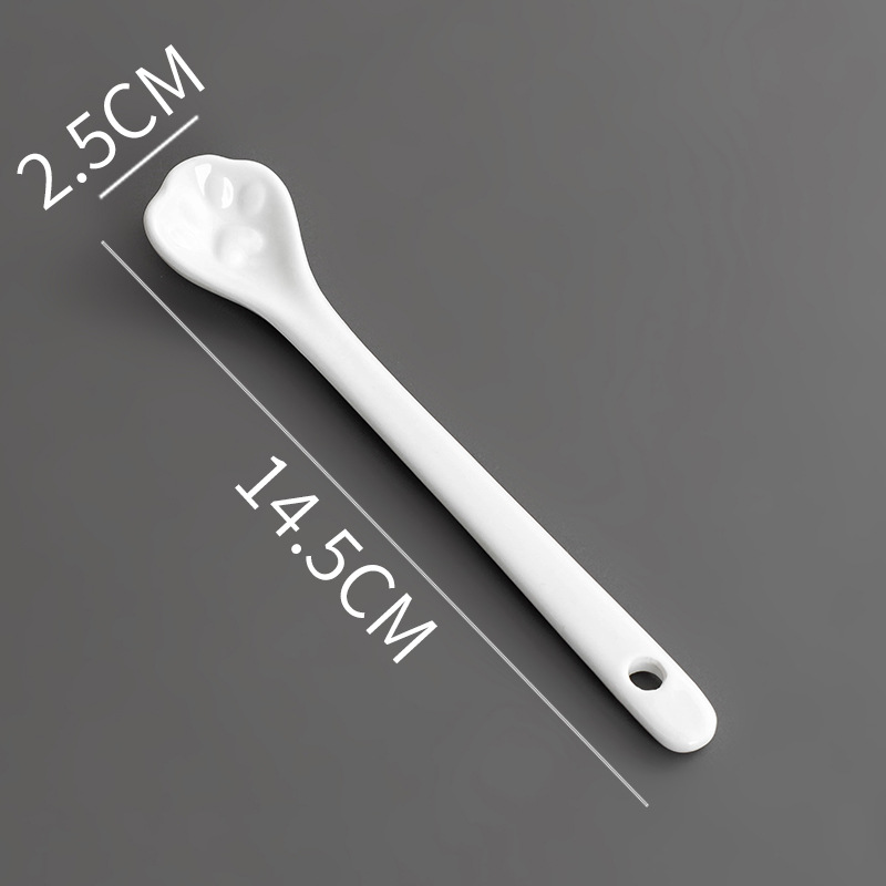 Ceramic Coffee Stick Extended Milk Tea Personalized Creative Spice Honey Cup Long Handle Stirring Spoon_voghion.com