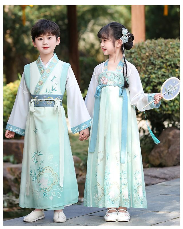 儿童汉服男女童国学古装三字经表演服中国风2026新款朗诵合唱服装