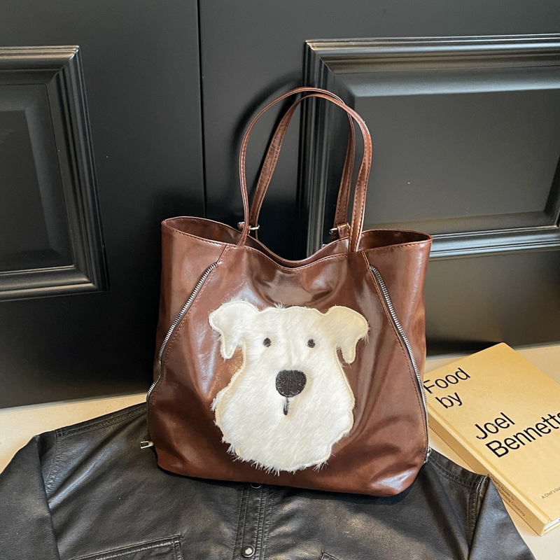 2024 otoño nueva mochila de peluche de gran capacidad multiuso para perros, mochila de hombro de viaje casual de moda universal