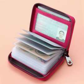 真皮卡包女士防盗刷卡夹大容量卡套驾驶证件位多卡位男式卡片包小