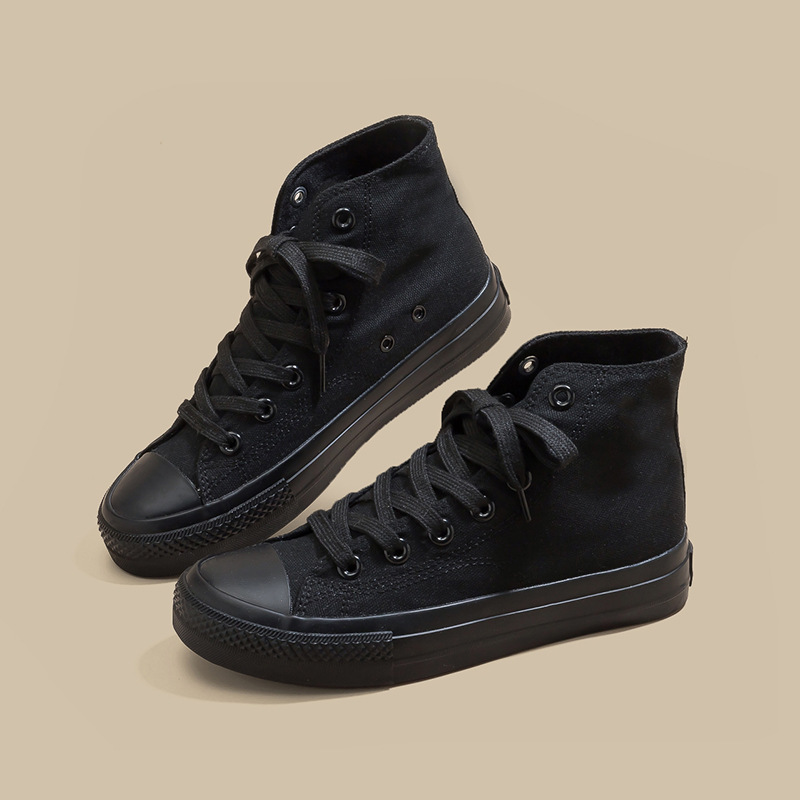 Retro clásico de la década de 1970 tres veces vulcanizado aceite brillante zapatos de lona de alto perfil para hombres y mujeres parejas de zapatos de skate de estudiantes versátiles