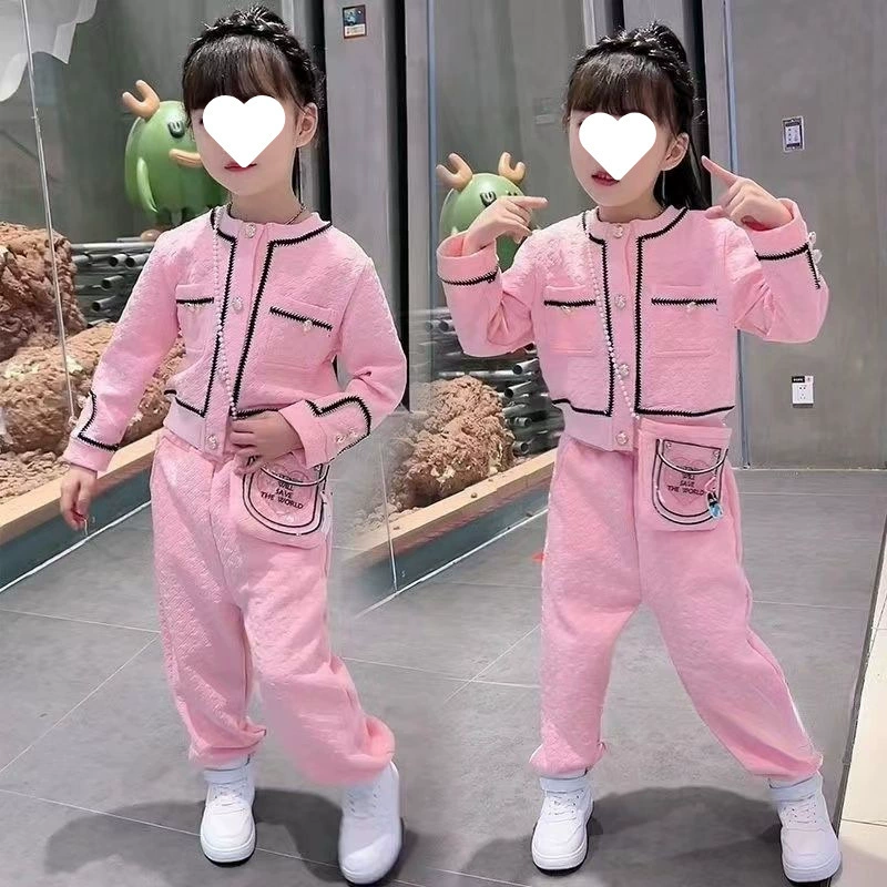Детский костюм для девочек, одежда для маленьких девочек, осенний новый модный комплект из двух предметов для детей, популярный среди интернет-знаменитостей, 2025 год