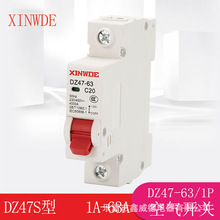 XINWDE 空气开关家用微型断路器短路过载保护DZ47S-63型1P10A 16A