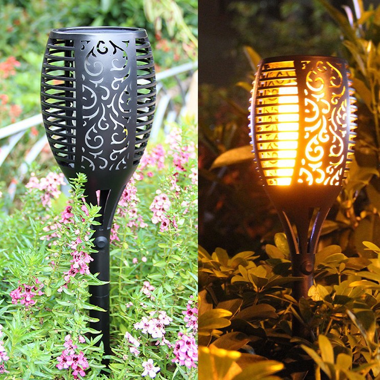 Lámpara solar de llama para exterior luz de jardín tipo antorcha para césped paisaje y decoración de patios