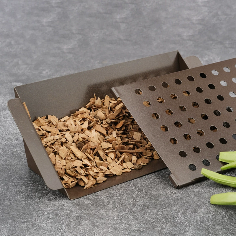 Товары для дома коробка для копченых сигарет из нержавеющей стали прямоугольная коробка для барбекю уголь Коробка для сигарет со специей коробка для копченого мяса