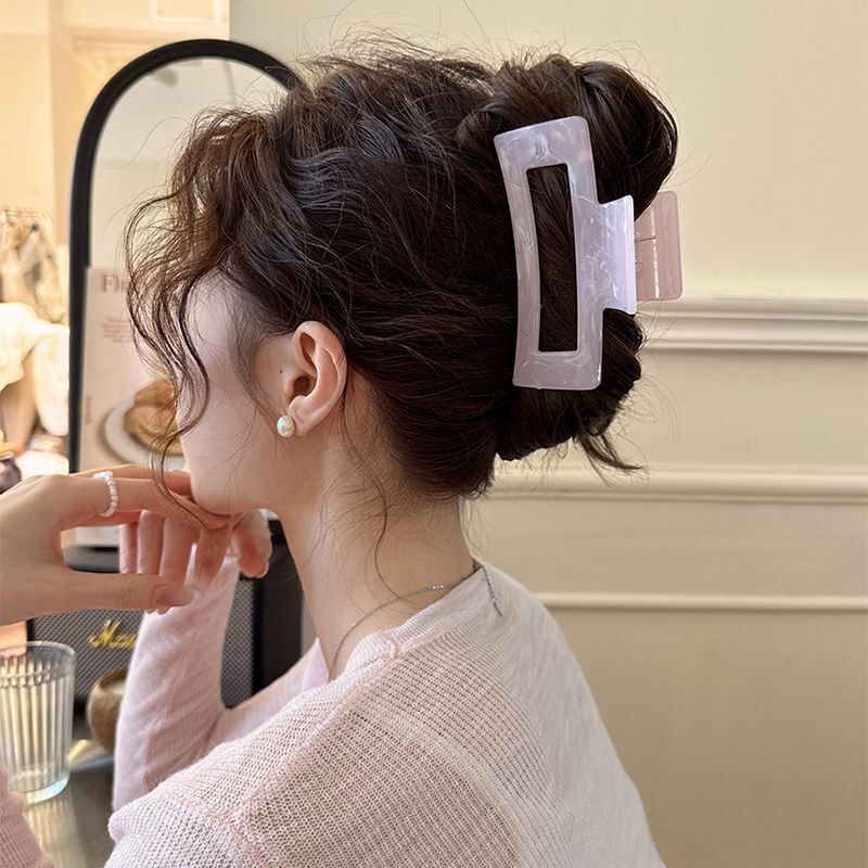 夏の新鮮なスクエアヘアクリップ女性のための 2025 新しいハイエンド後頭部ヘアクリップサメクリップ韓国帽子|undefined