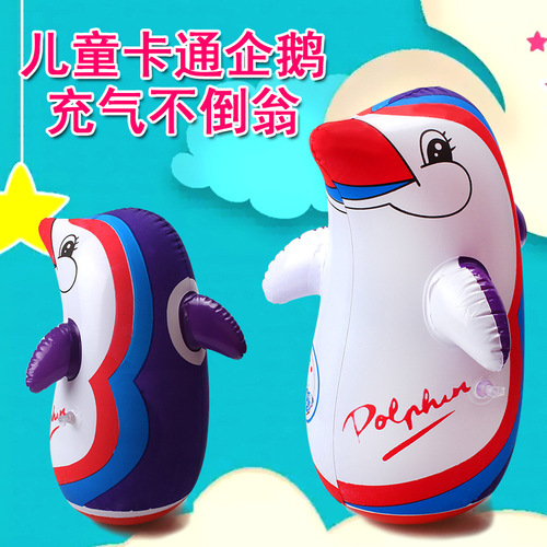 New inflatable tumbler little penguin pvc inflatable cartoon penguin frog tumbler animal toys wholesale