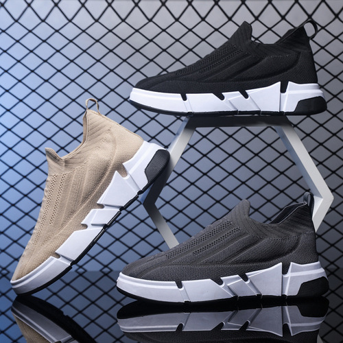 Foreign trade wholesale spring new men's shoes mesh breathable lightweight men's sports shoes slip-on slip-on shoes