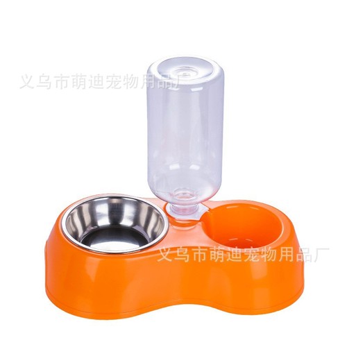 Pet life supplies dog bowl automatic water storage plastic stainless steel bowl small dog cat cat bowl supplies wholesale