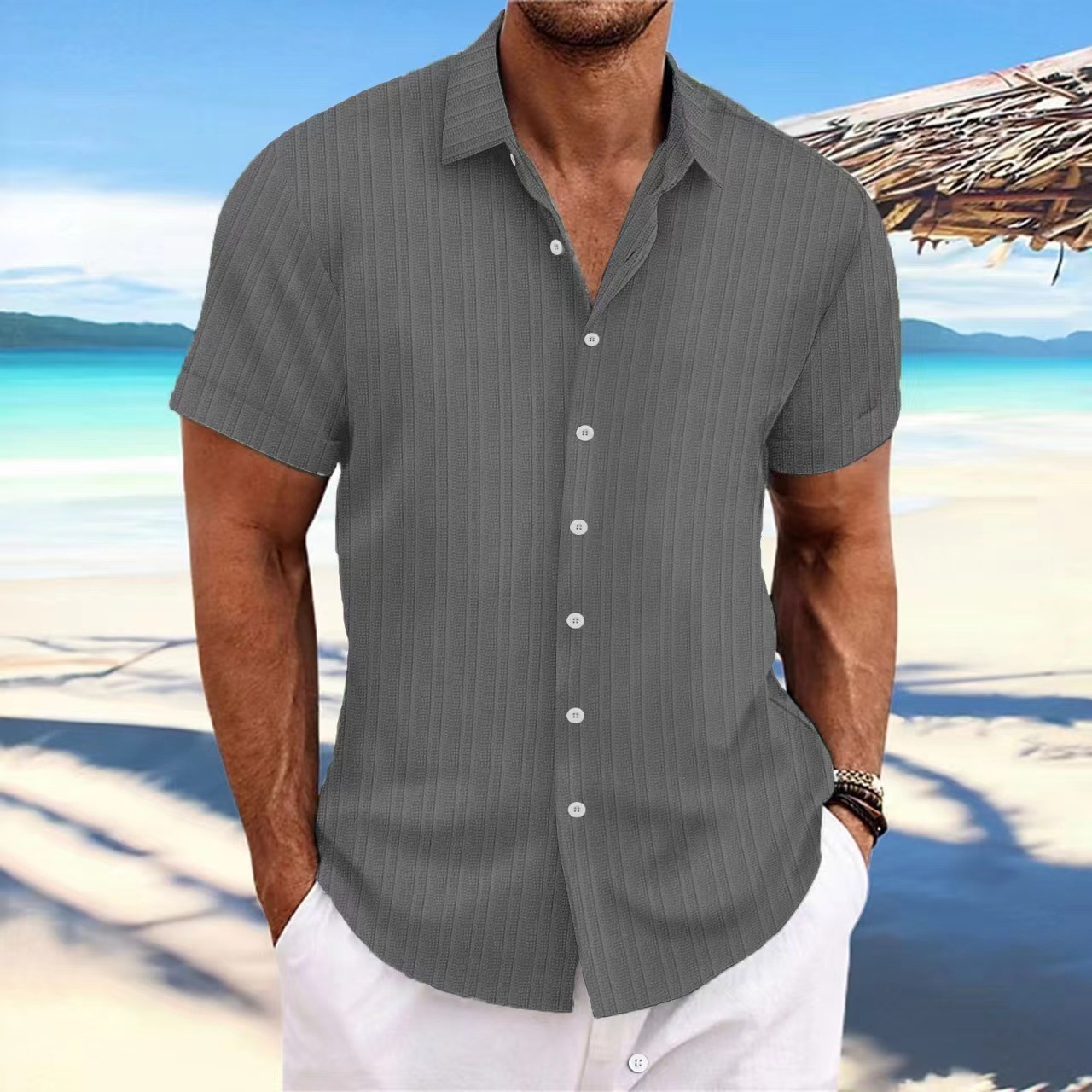 169g Weight Short Sleeve Sleeve Length Regular Sleeve Sleeve Type Cotton Blend, Cotton and Linen Fabric Type Regular Top Length Blouse Tops Type Casual, Street Occasion Turndown Neckline Loose Fit Type Solid Color Pattern Summer Season Men's Gender Simple Style, Classic Style Style Wholesale Men's Cotton Blend Cotton And Linen Simple Style Classic Style Solid Color Short Sleeve Men's Shirts 16