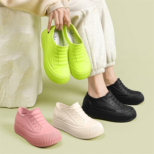 Cross-border fashion rain boots women's height-increasing insole waterproof shoes fixed velvet winter warm water shoes non-slip kitchen shoes