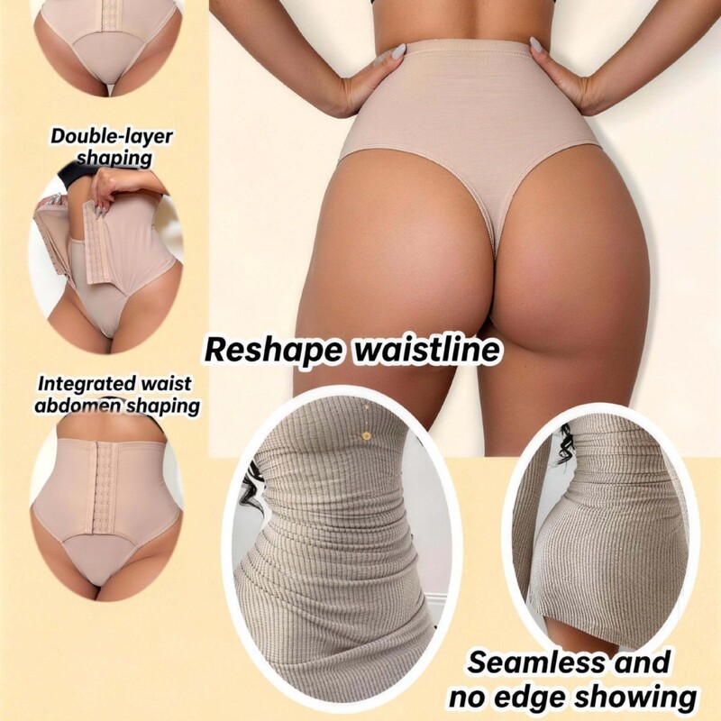 Factory Direct Sales, Cross-Border Hot-Selling Product, European and American Style High-Waisted Adjustable Shapewear Tummy Control Thong