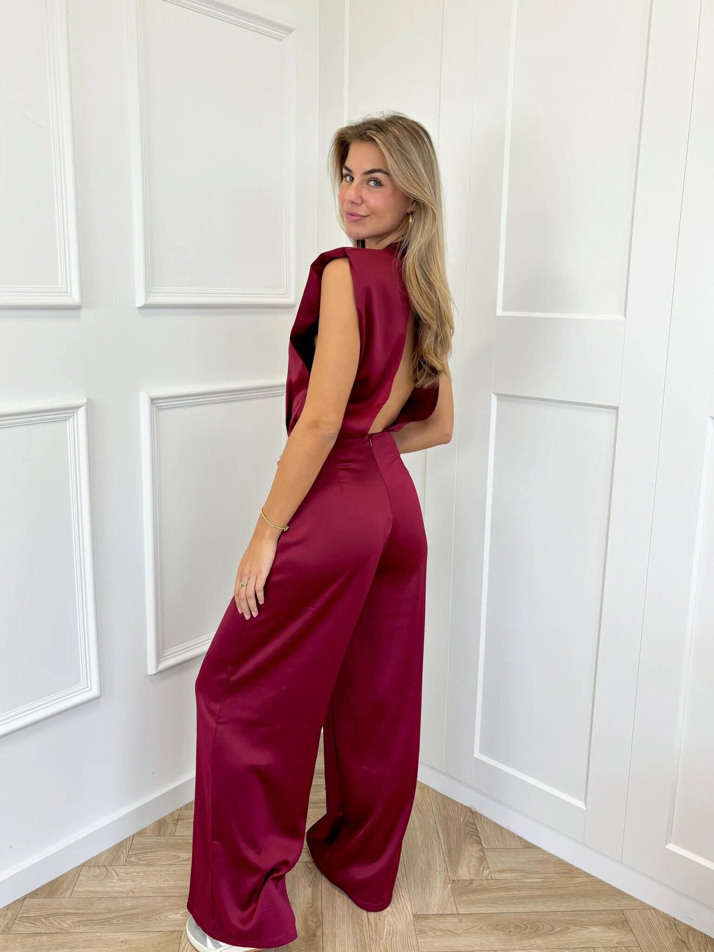 Summer Backless Evening Dress Jumpsuit For Women Solid Color Casual Straight Leg Trousers Long Pants_ecoleips.com