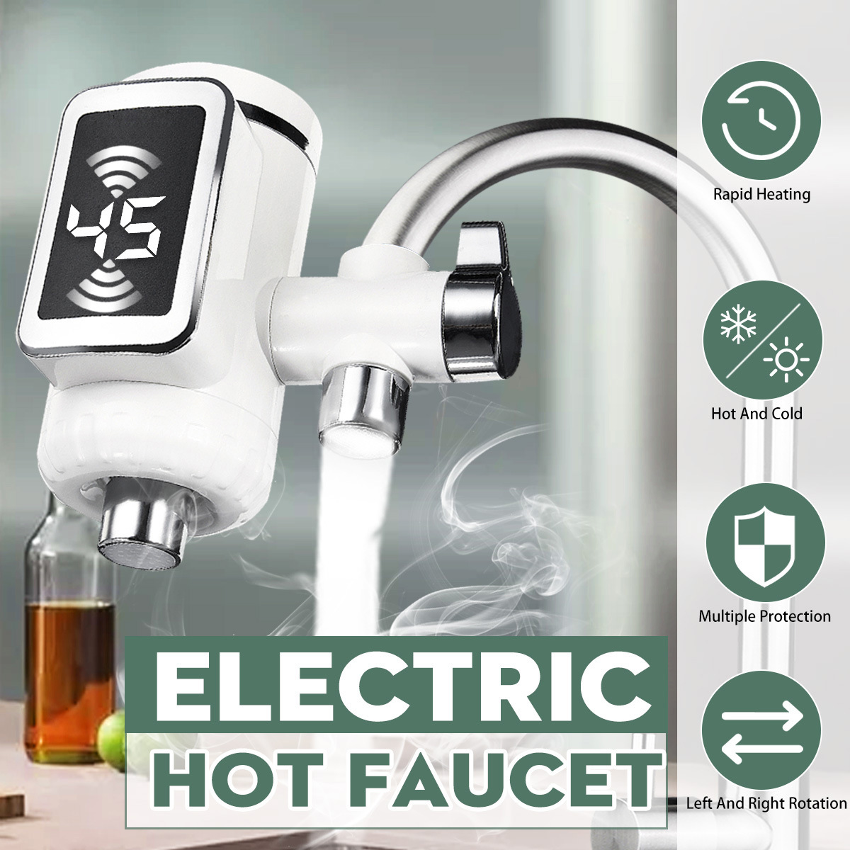 Electric Hot Faucet Water Heater Tap Kit...