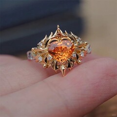 「熱いと暖かい」フィンダジルコンの小さな太陽の指輪は贅沢で高級感があります。