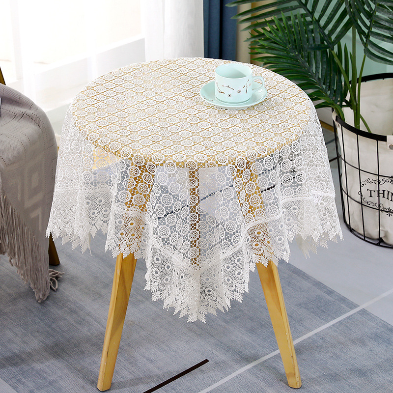 New Style in stock Fresh Square Coffee Table Cloth Dressing Table Cover Towel Retro French Style Lace Gouhua Hollow Tablecloth Tablecloth