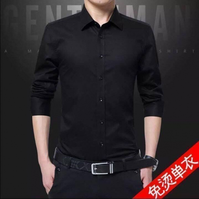 긴 셔츠 블랙 싱글 얇은