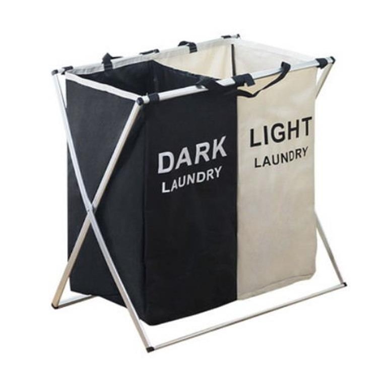 Cesta de almacenamiento de ropa conjunto de rack de aluminio plegable cesta de lavandería cuadrada Oxford tela artículos diversos para el hogar cesta de lavandería