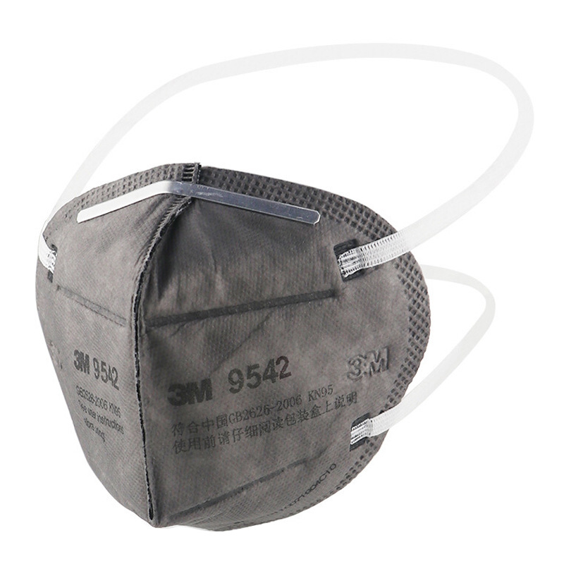 3M 9542 KN95 polvo a prueba de niebla pintura de pulverización de carbón activado sin máscara de válvula de respiración 25 paquetes independientes