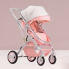 Fuchsia stroller with seat, can sit and lie