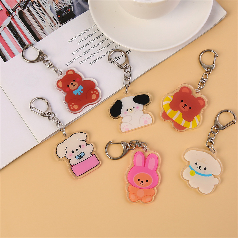 Insアニメかわいい熊動物アクリルキーホルダー卸売り学生カバン掛けアクセサリープレゼント|undefined