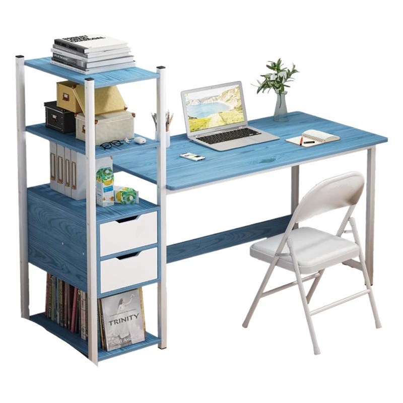 Простой современный деревянный стол со стальным каркасом и книжной полкой, небольшой домашний письменный стол для учебы, простой компьютерный стол