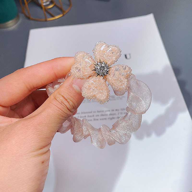 핑크 원사 반지 핑크 네 잎 클로버