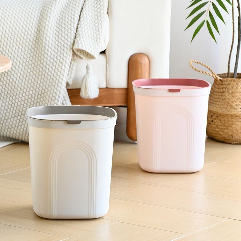 Large square trash can, simple design, suitable for home use, popular style, ideal for living rooms, kitchens, bathrooms, and hotels, with a compression ring, special offer