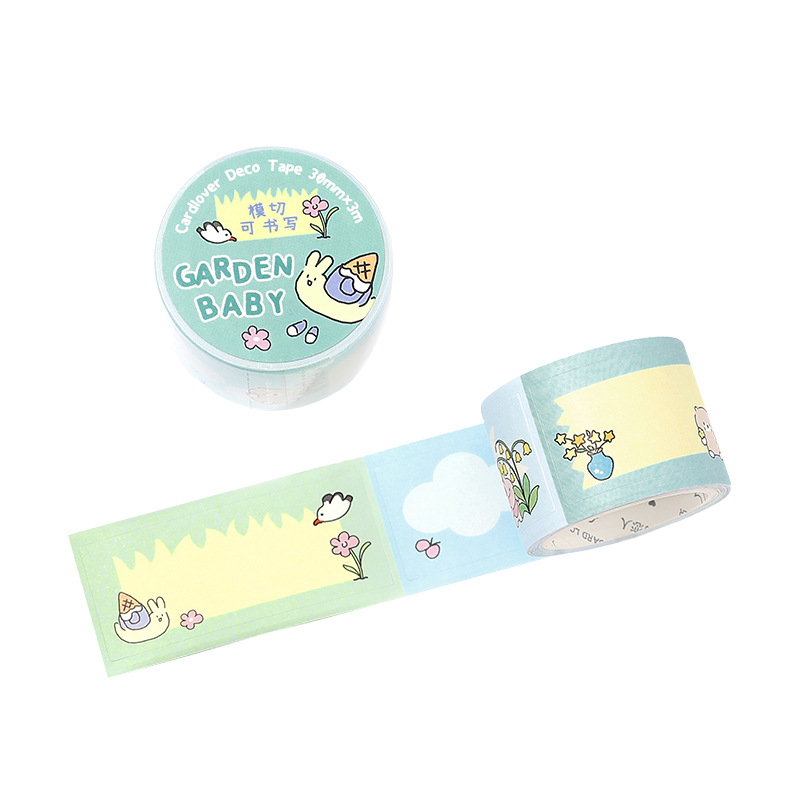 Los amantes de la carta pueden escribir cinta troquelada serie de aventuras de bolas linda decoración de cuentas de mano cinta de escritura