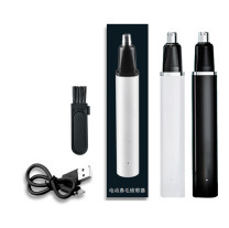 Portable Electric Nose Hair Trimmer USB Rechargeable Nostril Cleaning Hair Removal Scissors Women's Shaving Nose Hair Remover