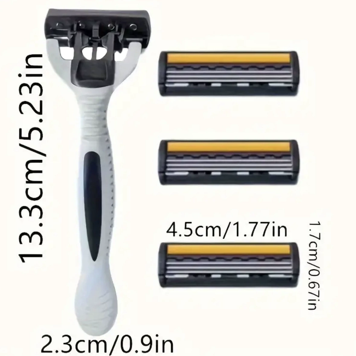Yellow blade, men's razor