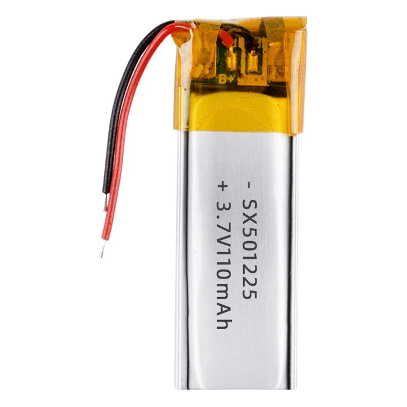 3.7V polymer lithium battery 501225 Type 110mAh recyclable small aircraft fill light rechargeable battery