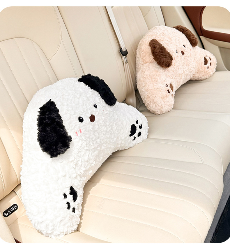 Car Headrest and Lumbar Support Set for Driver's Seat, Cute Cartoon Car Interior Neck Pillow