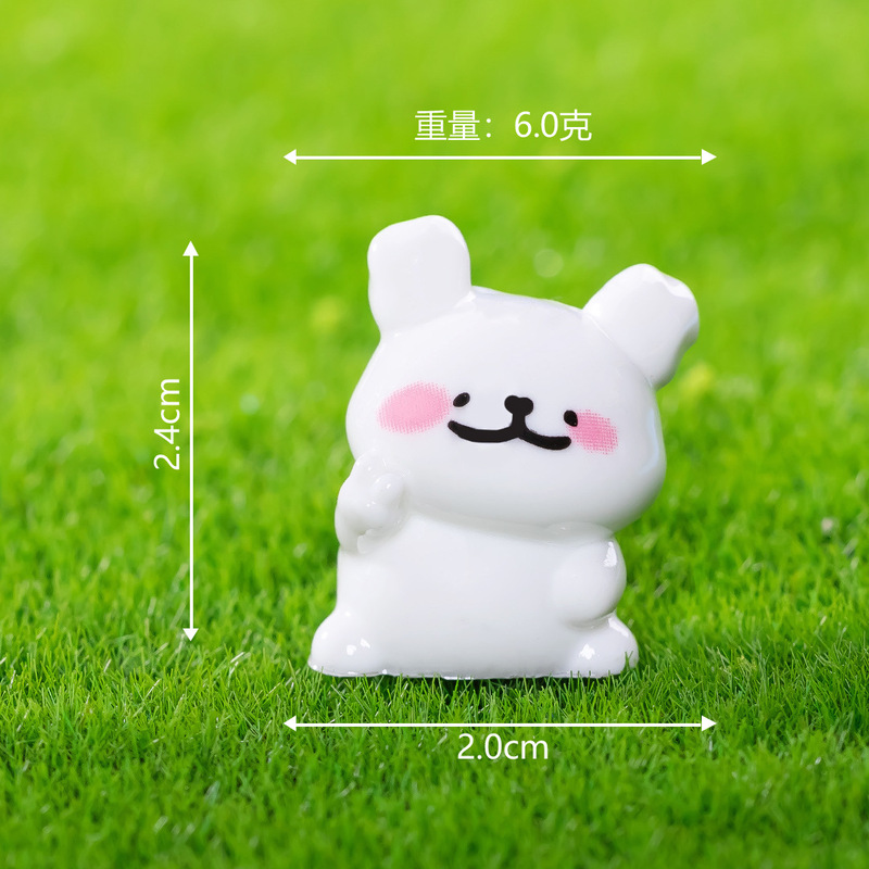 微景观创意卡通实色小白狗公仔盲盒装饰品配件车载桌面小摆件批发|undefined