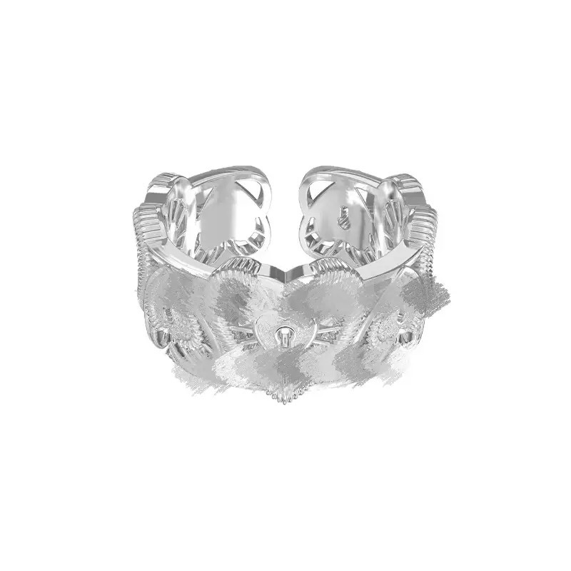 J0023 lace love lock silver