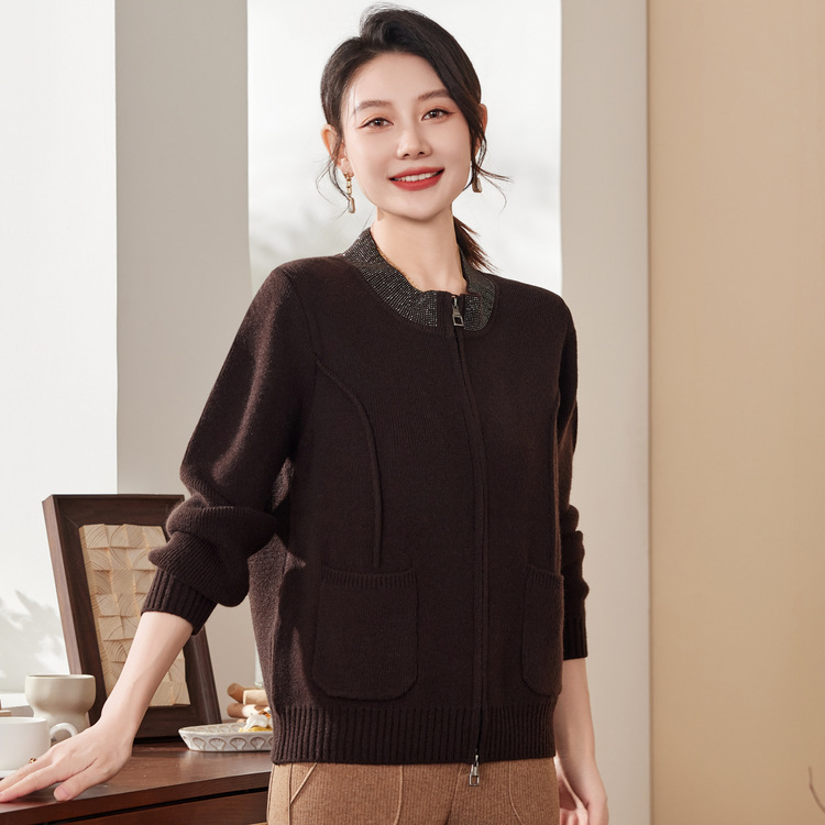 2025新款洋气中老年女装加厚毛衣外套中年妈妈秋装针织上衣服|undefined