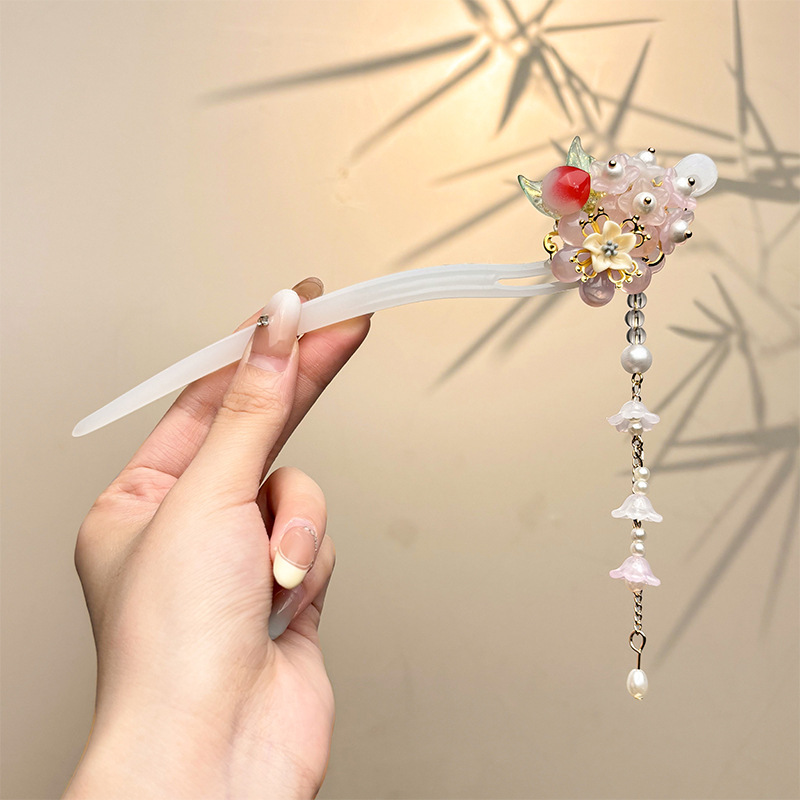 古风新中式发簪女高级感花朵木簪日常通勤国风盘发器簪子汉服头饰|undefined