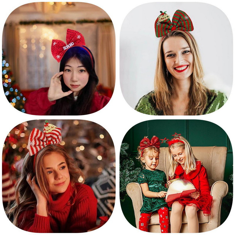 Transfronterizo Amazon Navidad cabello arco toque de cabeza buje adorable arco grande sequilla de Navidad toque de cabello