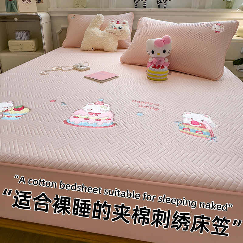 Classe A encantadora cama de algodón engrosada tres piezas conjunto de cama de cama 2025 nuevo cuatro estaciones colchón cubierta de protección