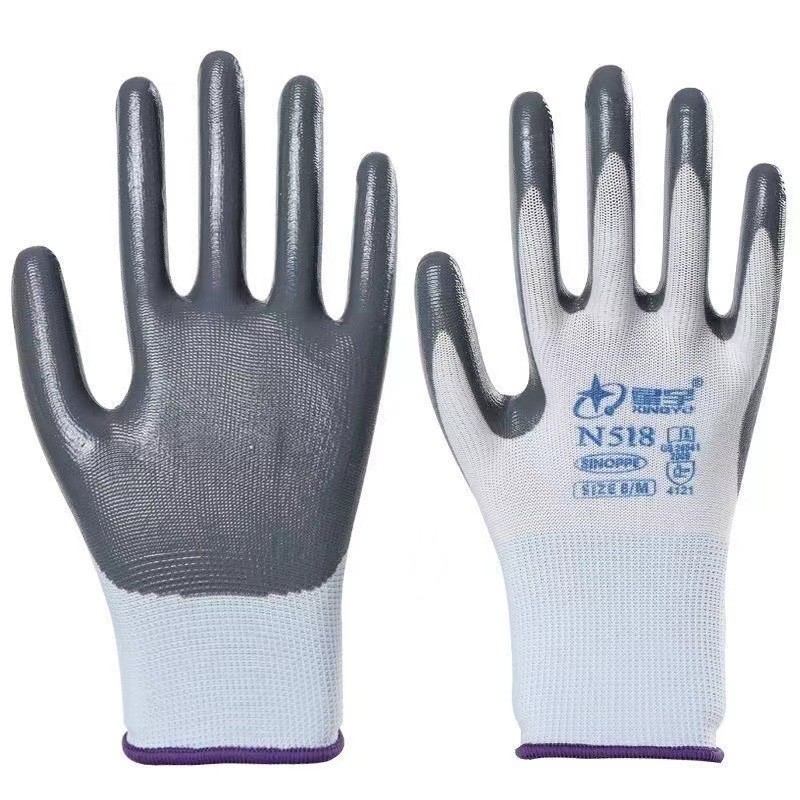 Xingyu N518 guantes de caucho anti-deslizante y anti-desgaste de nitrilo de construcción de reparación de automóviles maquinaria a prueba de aceite de trabajo duradero
