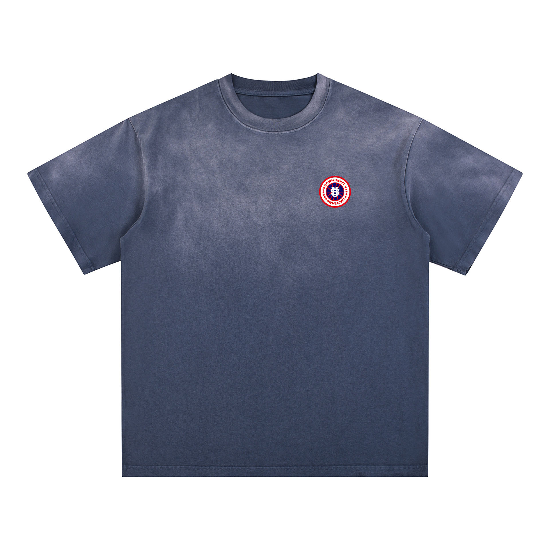 T-shirt homme NNV en pur coton épais 250 g, col rond, manches courtes, coupe ample, imprimé carte des États-Unis avec effet dégradé._voghion.com