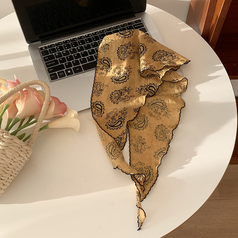 Paquete de pañuelo de mujer retrógrado toalla triangular japonesa y coreana toalla de muñeca accesorios para el cabello protector de cuello bufandas de protección solar