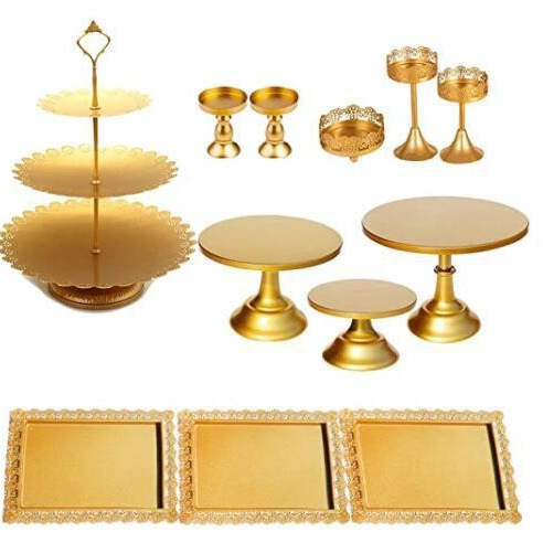 Estante de pastel europeo de hierro forjado conjunto de decoración de boda postres tienda de bocadillos estante de baile prop bandeja de pastel