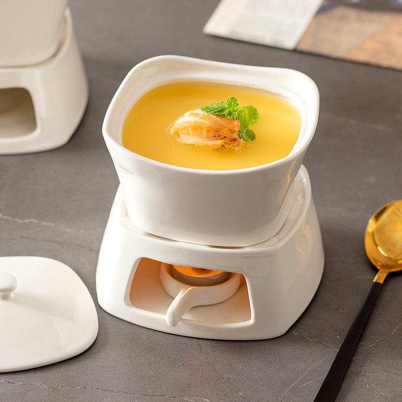 炖盅蜡烛加热汤盅一人份酒店会所高档餐厅保温碗中式燕窝花胶炖罐