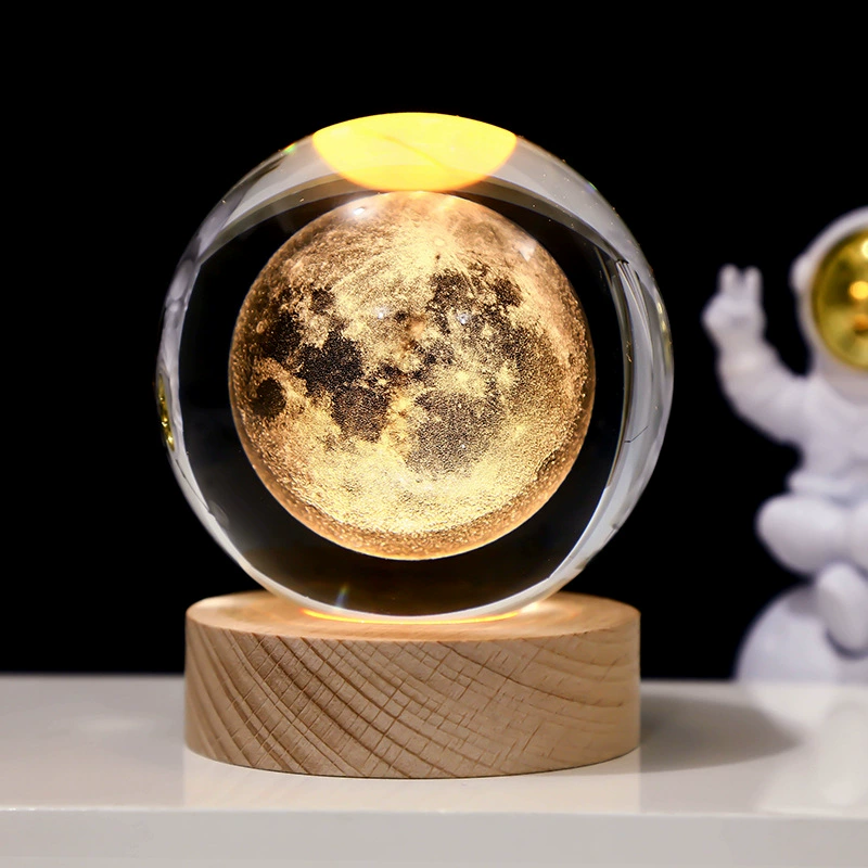 Звездное небо, астронавт, белый кристалл, настольная ночная лампа, 3D