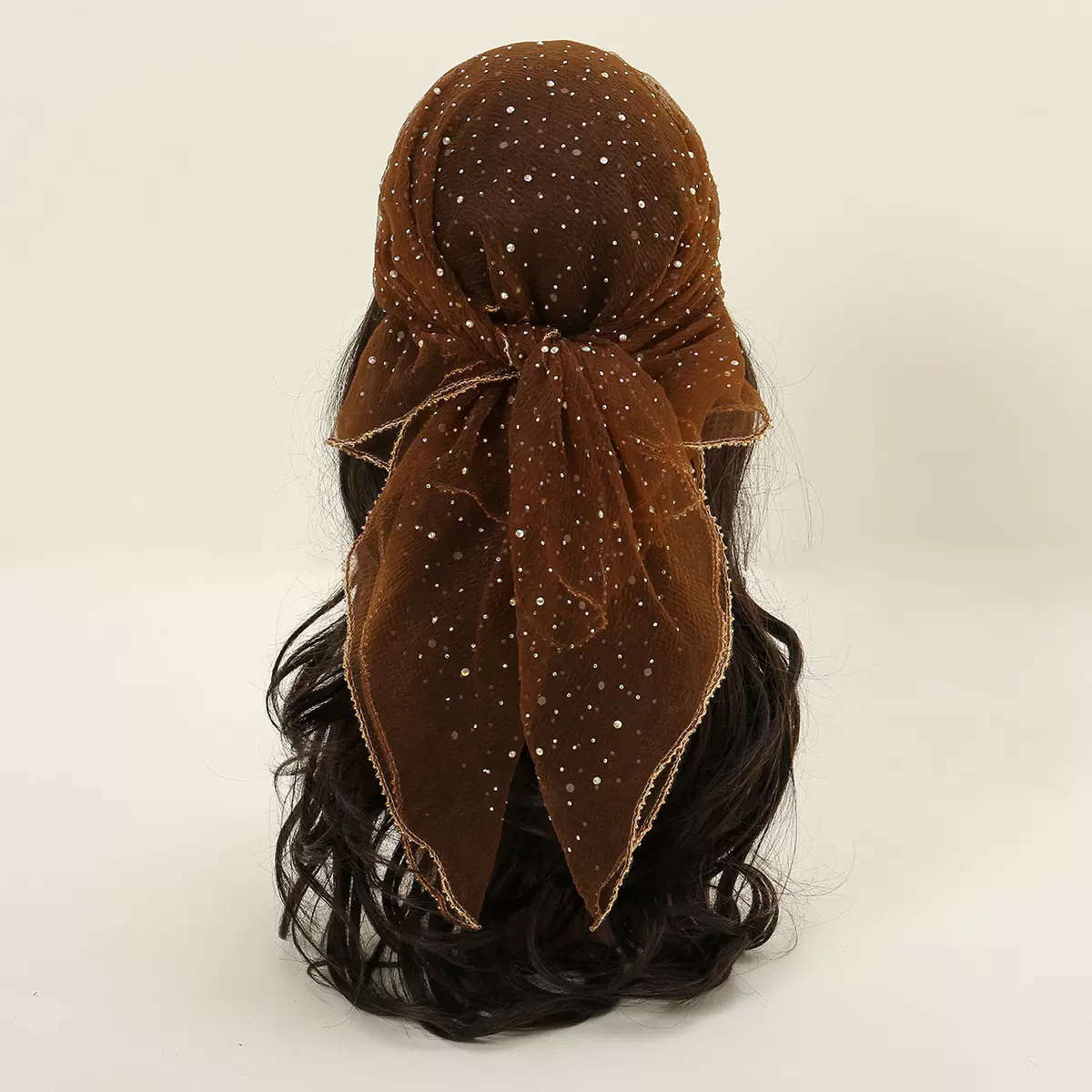 春季热销新款烫钻80方巾女士气质包头巾百搭时尚装饰丝巾外贸爆款